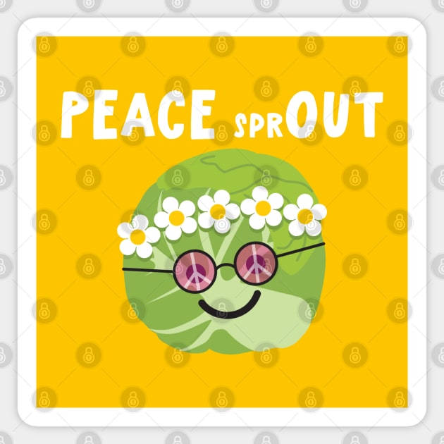 Peace Out Brussels Sprout Sticker by VicEllisArt